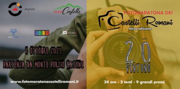 Fotomaratona dei Castelli Romani. Domenica 3 ottobre la terza edizione del contest fotografico. Partenza da Monte Porzio Catone