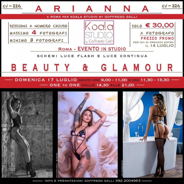 Beauty &amp; Glamour con Arianna. Model sharing del Koala Studio domenica 17 luglio